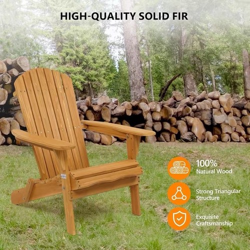 Natural wood adirondack chair - adirondack,