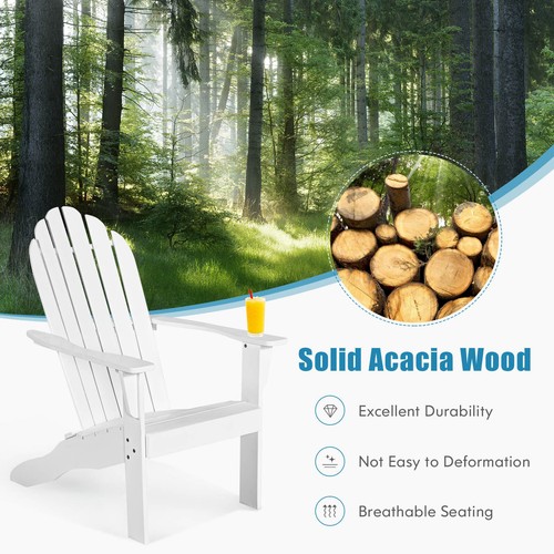 Acacia wood adirondack lounger - acacia,